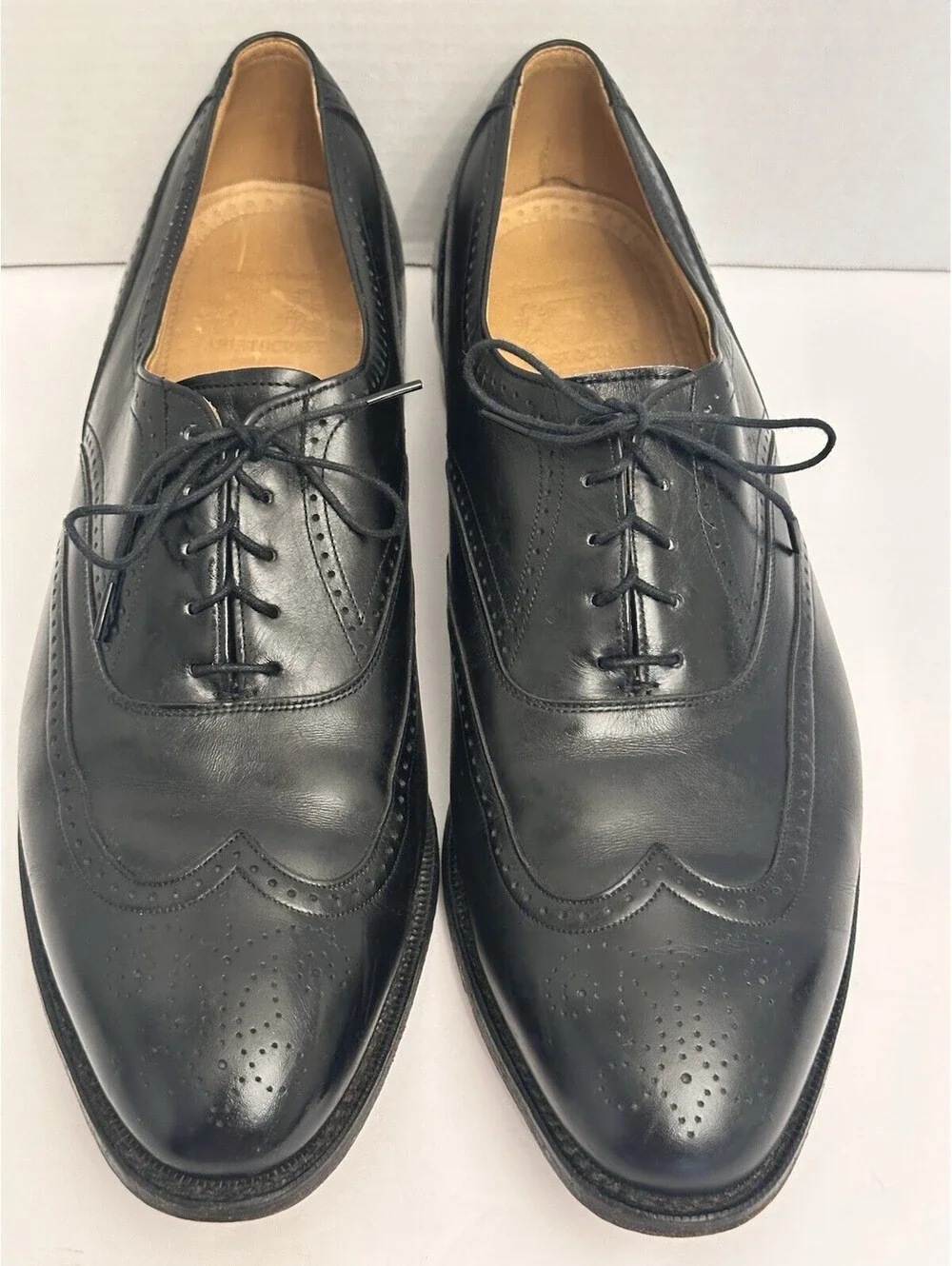 JOHNSTON & MURPHY CROWN ARISTOCRAFTSZ 10.5D MADE IN USA BLACK